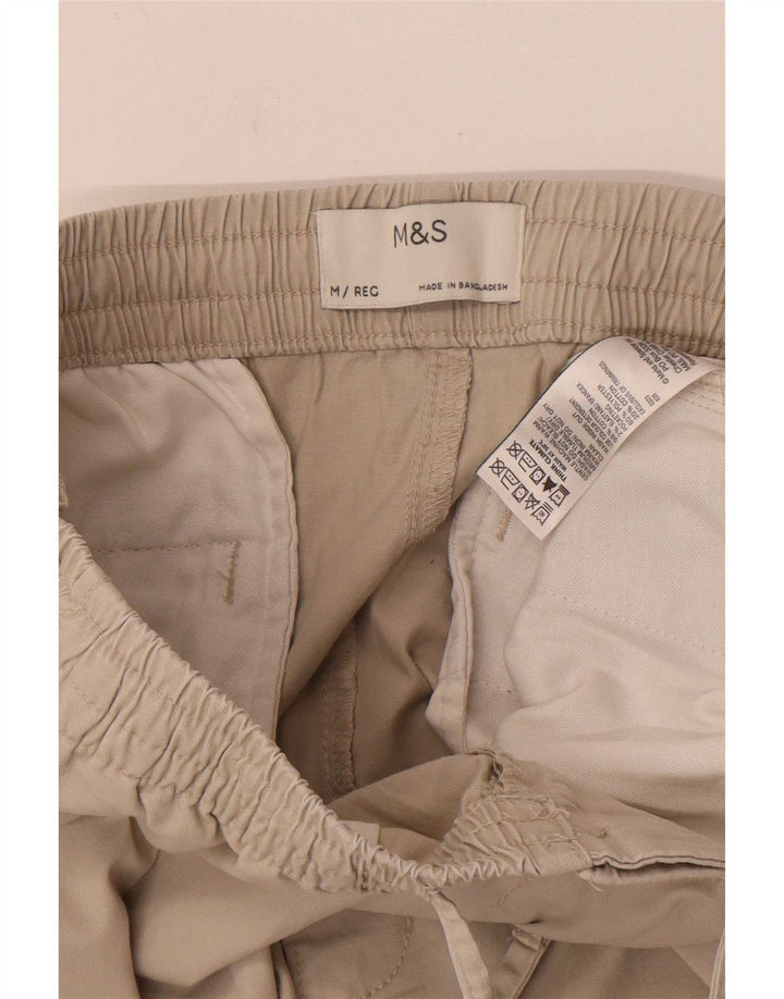 Marks & Spencer Męskie spodnie typu slim chino, średnie W32 L29, beżowa bawełna