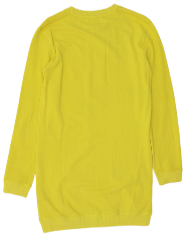 Converse Womens NYC Graphic Sweatshirt Jumper Dress UK 10 Small Yellow