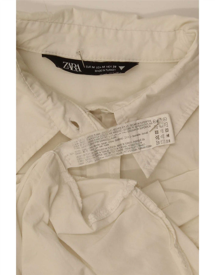 Damska koszula oversize Zara UK 14, średnia biała bawełna