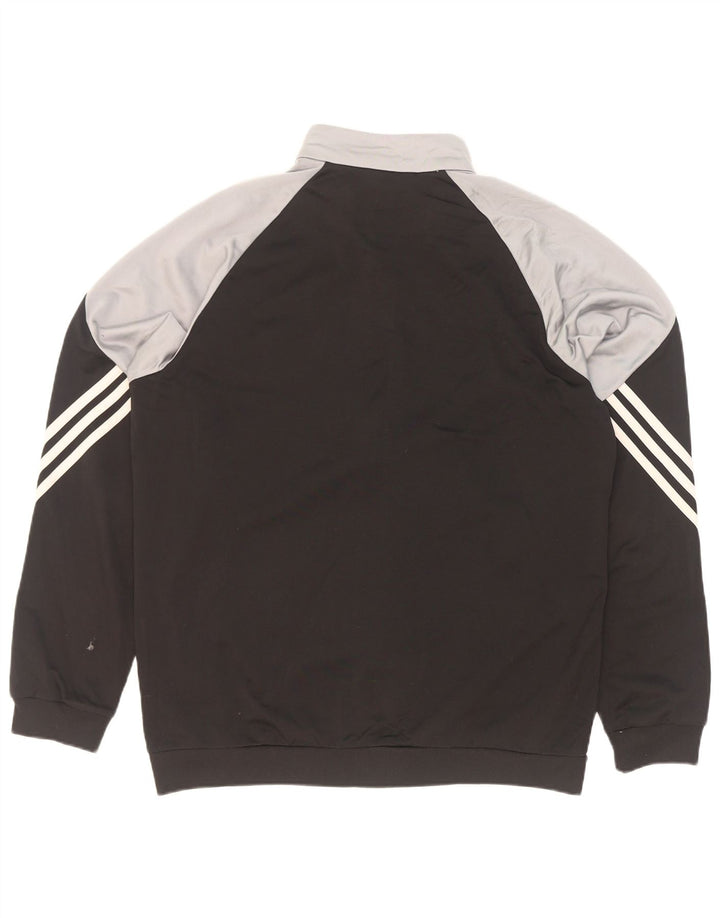 Męska bluza dresowa Adidas, duża, czarna, poliestrowa z blokami kolorów