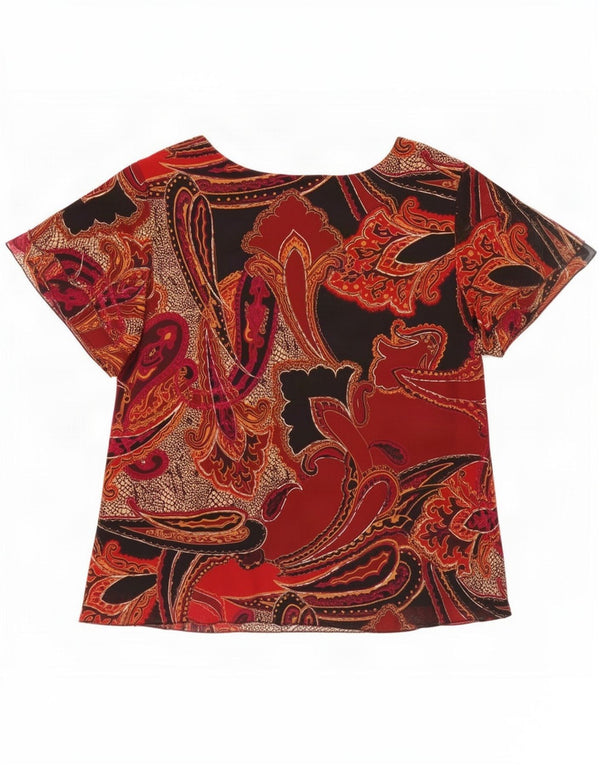 Bluzka damska Marks & Spencer UK 20 2XL Czarny Paisley Poliester