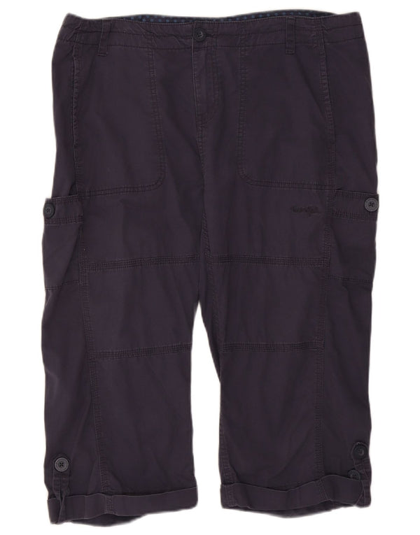 Weird Fish Womens Straight Capri Trousers UK 16 Large W38 L18 Navy Blue