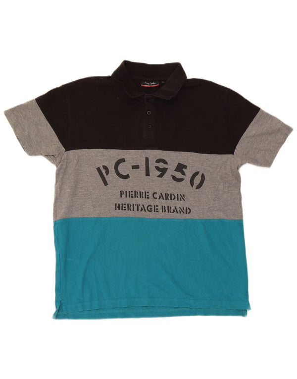 Pierre Cardin Mens Graphic Polo Shirt Large Multicoloured Colourblock