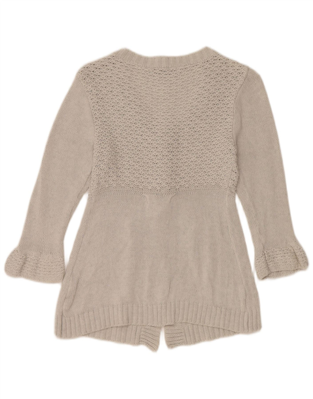 Damski sweter rozpinany z rękawem 3/4 Zara UK 10, mały, szary, bawełniany