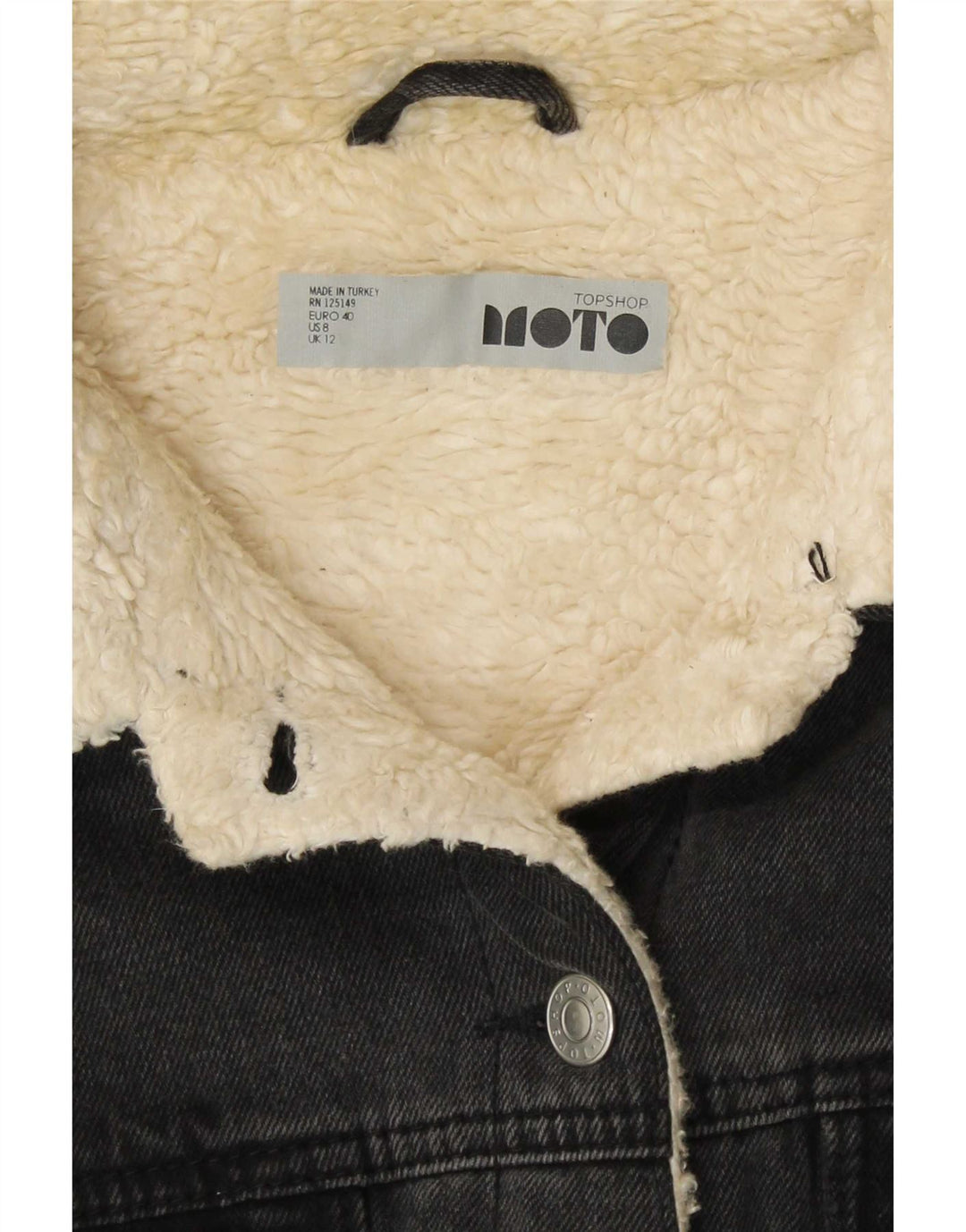 Damska kurtka dżinsowa Sherpa Topshop UK 12, średnia szara bawełna