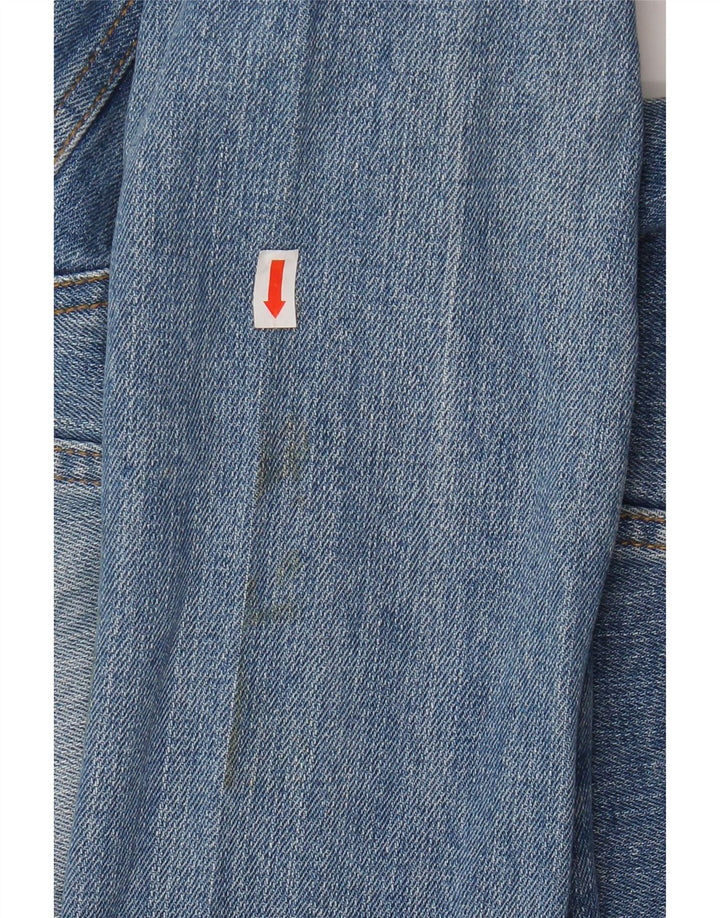 Damska kurtka jeansowa VINTAGE Crop UK 14, duża niebieska bawełna