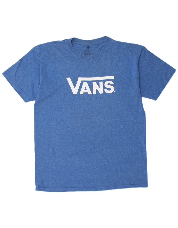Męski T-shirt z grafiką VANS, duży, niebieski, bawełniany
