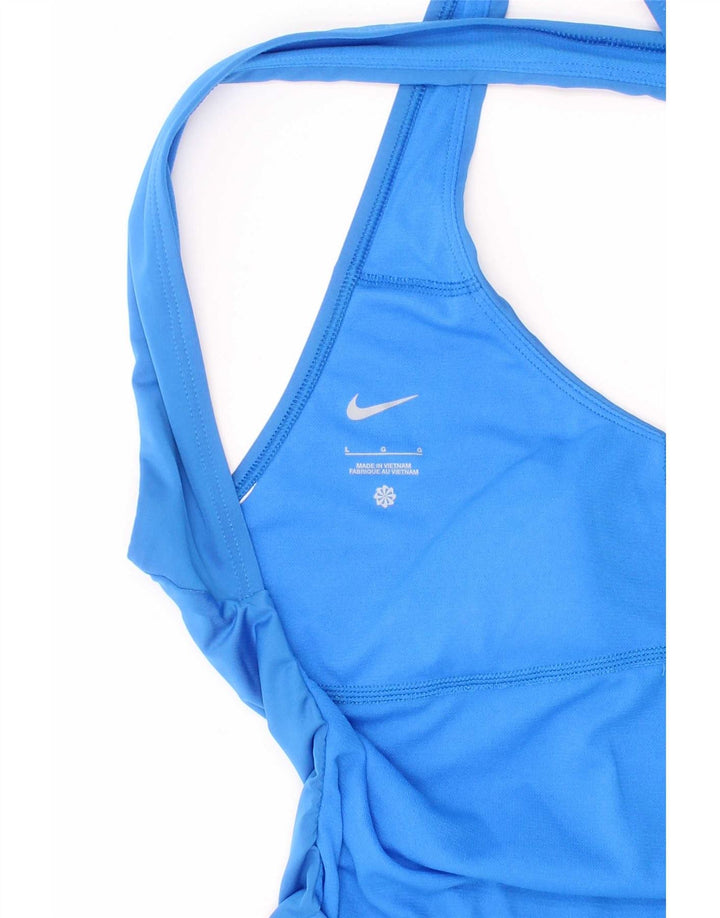 Damskie stroje kąpielowe Nike, duże, niebieskie sportowe