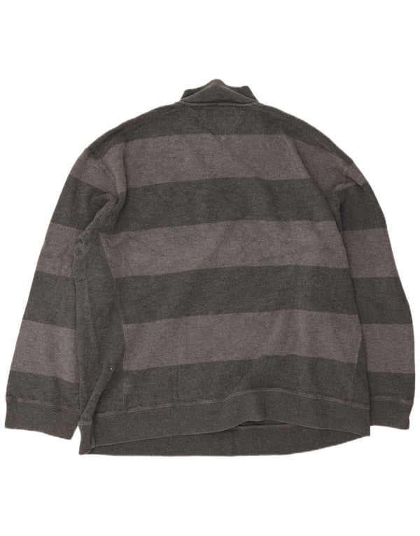 Męski sweter zapinany na zamek Tommy Hilfiger 2XL Szary, bawełniany w paski