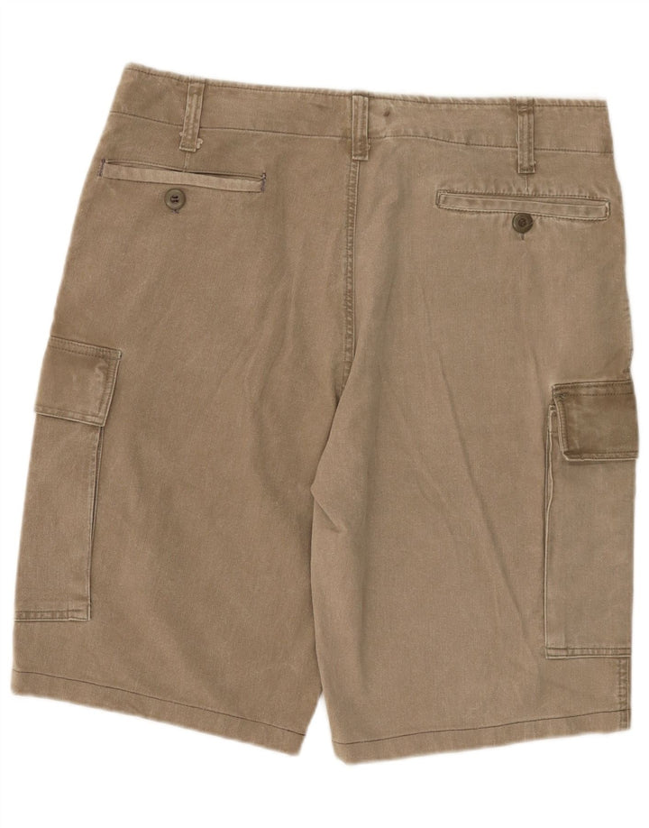 Męskie spodenki cargo w stylu vintage W36, duże, bawełniane w kolorze khaki