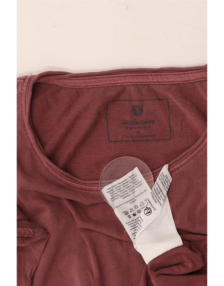 T-shirt męski Jack & Jones, średni, bordowy, bawełniany