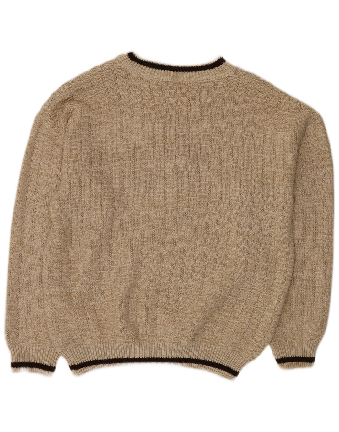 Męski sweter z okrągłym dekoltem w stylu VINTAGE IT 52 XL Beżowy poliakryl