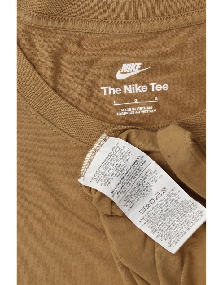 T-shirt męski Nike, duży, brązowy, bawełniany