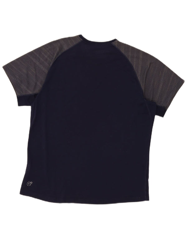 T-shirt męski Puma, top XL, granatowy, poliester z blokami kolorów