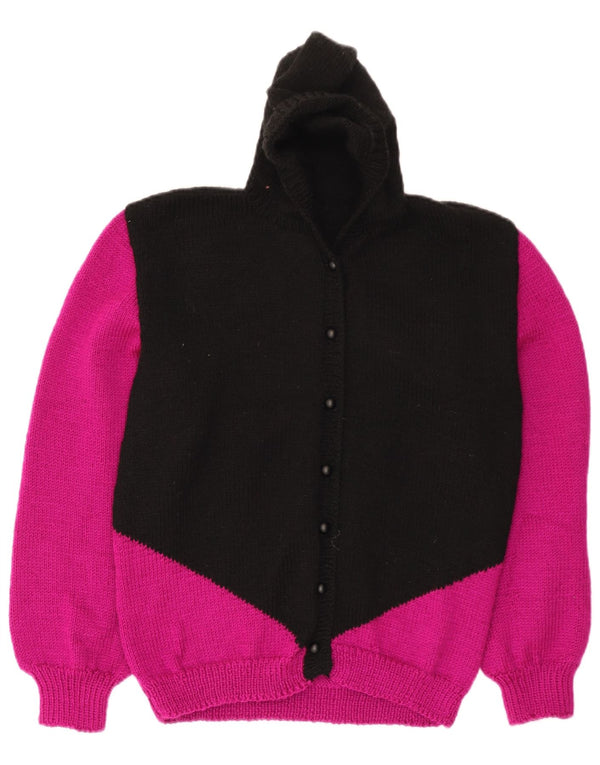 Sweter damski z kapturem w stylu vintage, UK 14, średni czarny, blok kolorów