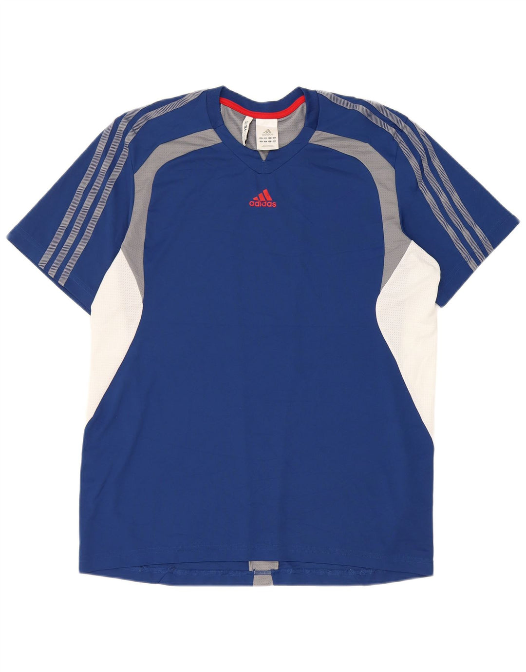 Adidas Męska koszulka Climacool Top, duża, niebieska, poliestrowa z blokami kolorów