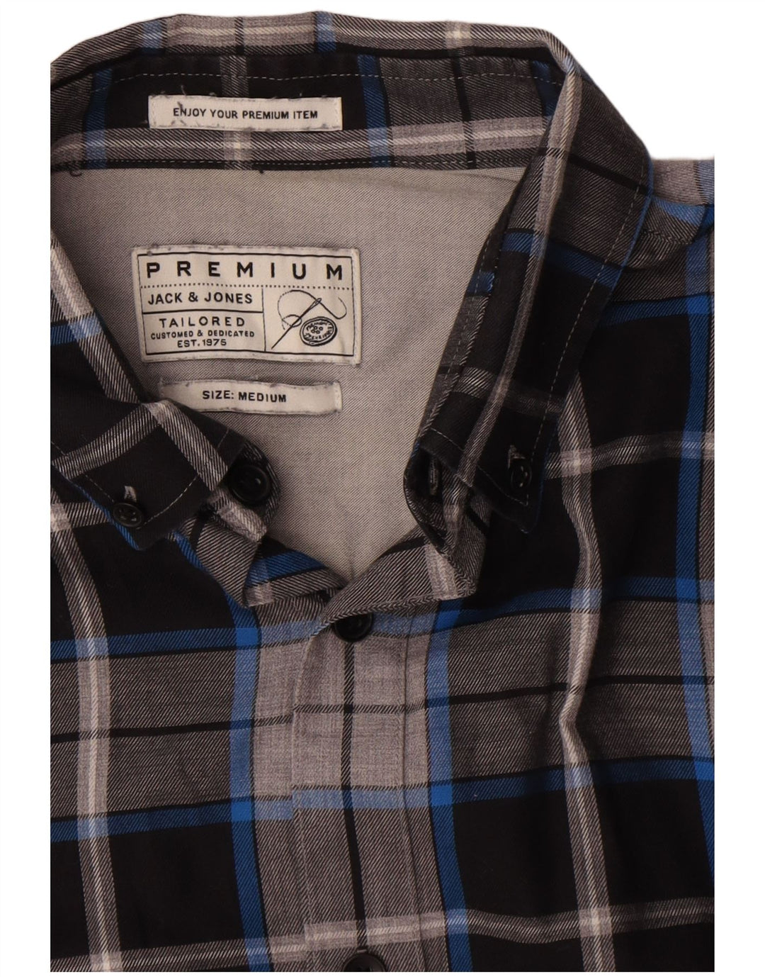 Męska koszula flanelowa Jack & Jones w średnią wielobarwną kratkę, bawełniana