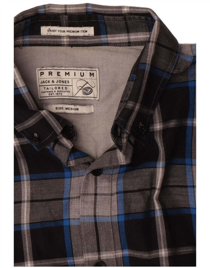 Męska koszula flanelowa Jack & Jones w średnią wielobarwną kratkę, bawełniana