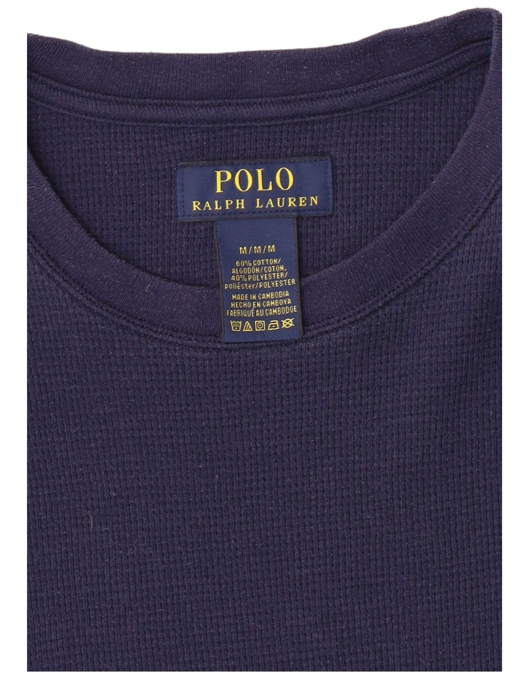 Koszulka POLO RALPH LAUREN Męska koszulka z długim rękawem, średnia, granatowa, bawełniana