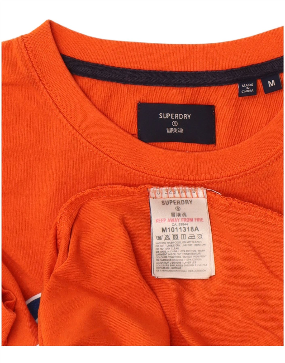 Męski T-shirt Superdry z grafiką, średni pomarańczowy, bawełniany