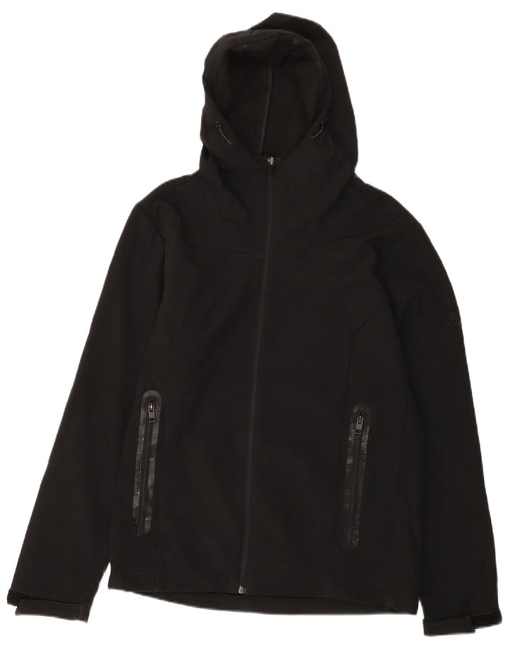 Męska kurtka wiatrówka z kapturem Jack & Jones UK 38, średni czarny poliester