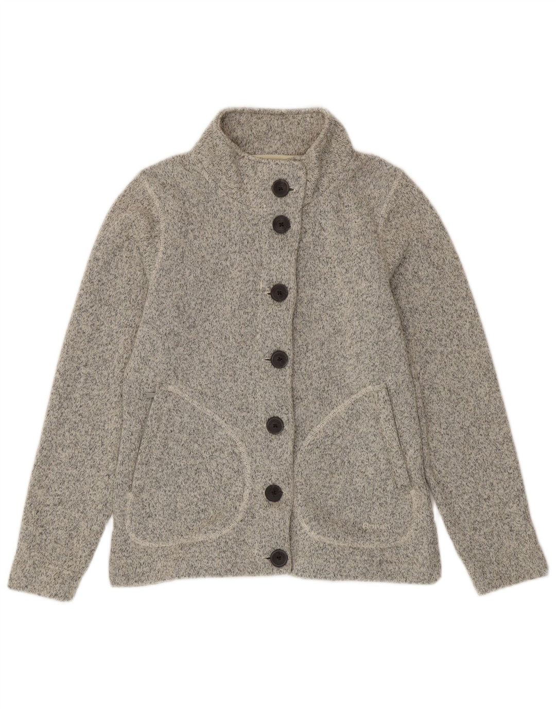 Damski sweter rozpinany Rohan UK 10, mały, szary, nakrapiany poliester