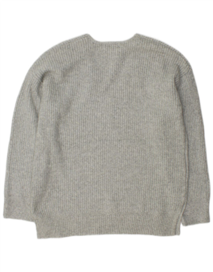 Marks & Spencer Damski sweter z dekoltem w kształcie litery V, UK 14, średni szary poliester
