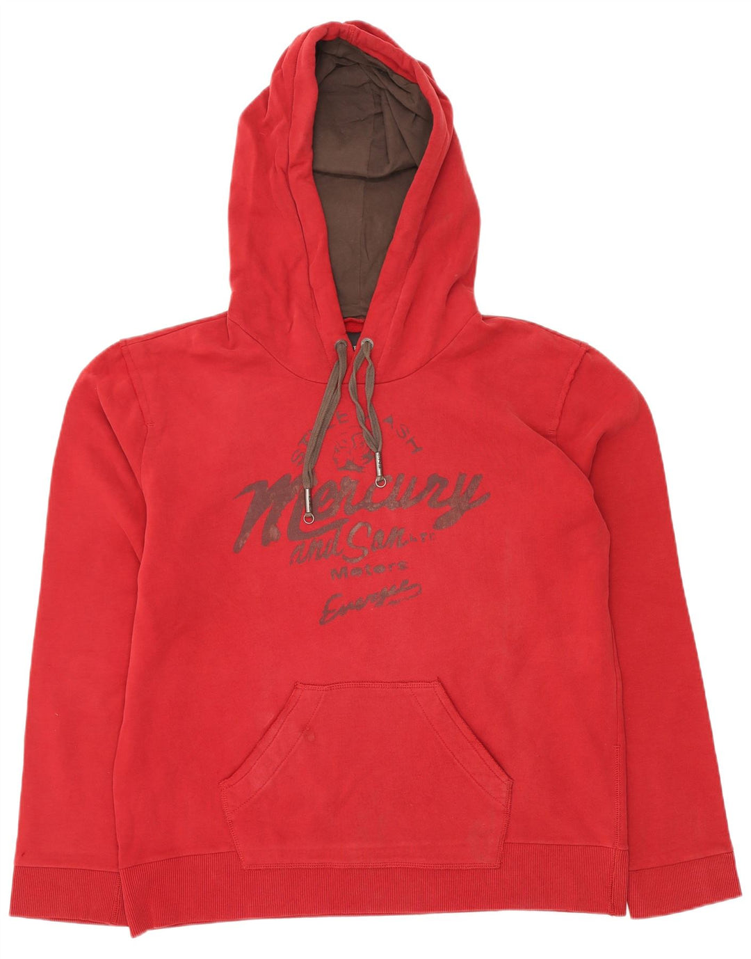 Męski sweter z kapturem i grafiką ENERGIE XL, czerwony, bawełniany