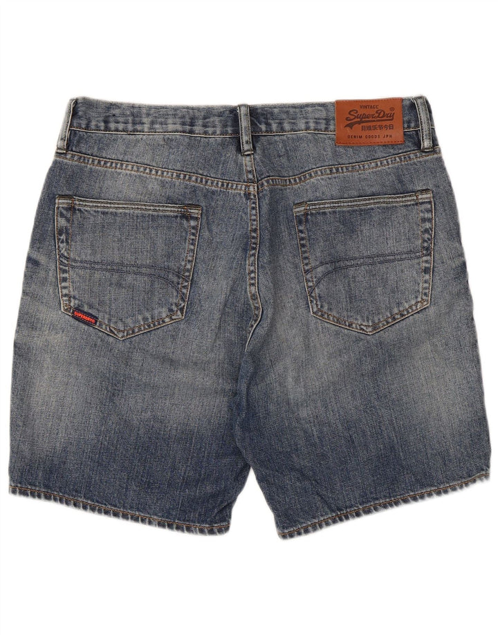 Męskie spodenki jeansowe SUPERDRY W34, duże, niebieskie, bawełniane
