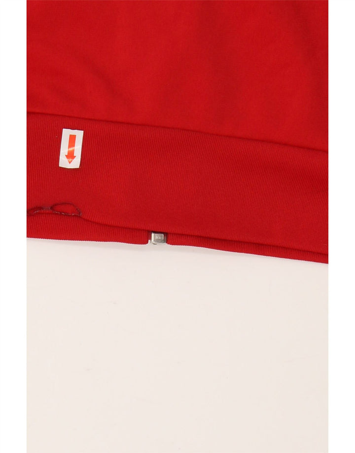 ADIDAS Boys Tracksuit Top Jacket 13-14 Years Red Polyester