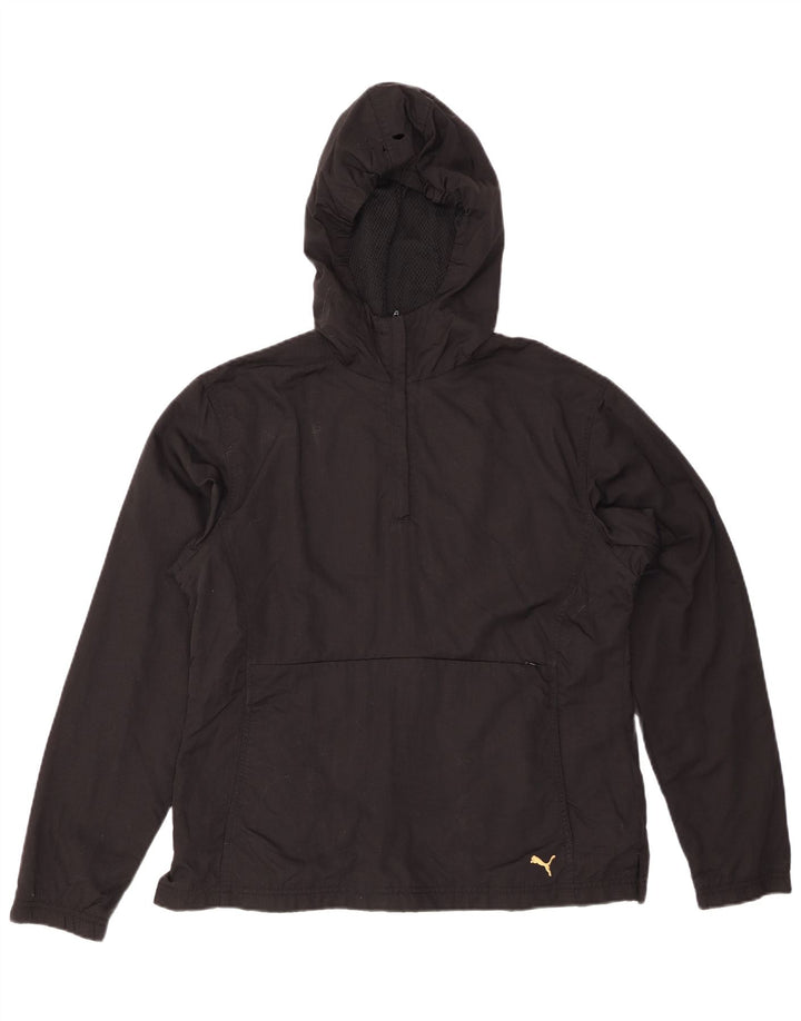Damska kurtka Anorak z kapturem PUMA UK 14, duża, czarna nylonowa