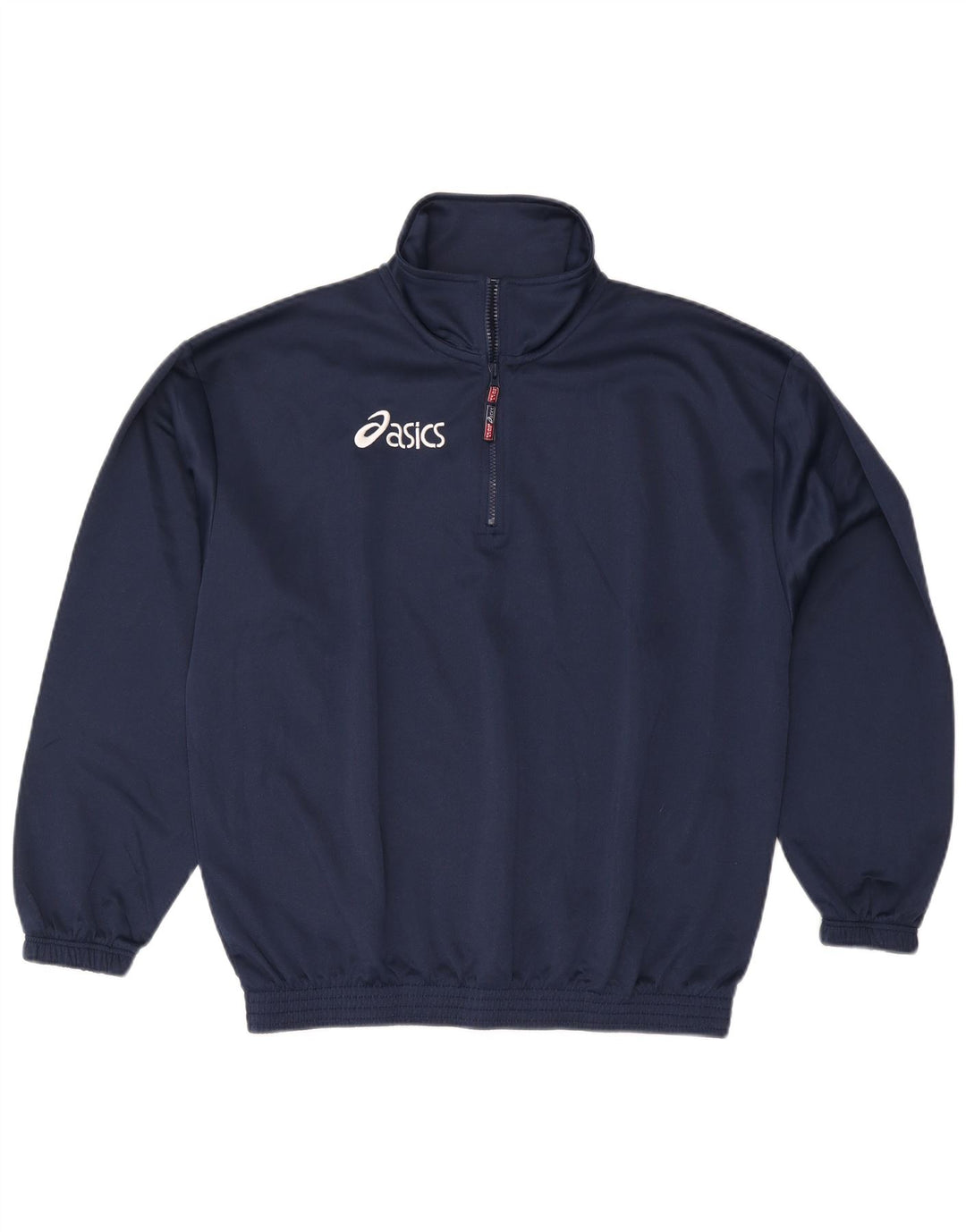 Męska bluza z zamkiem błyskawicznym Asics, duży granatowy poliester