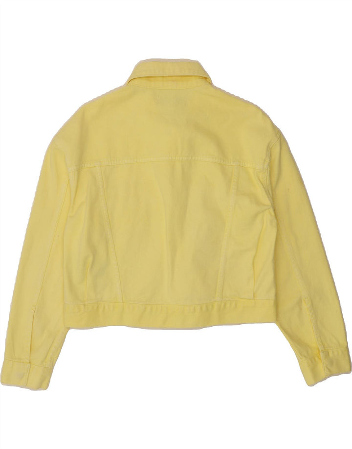 ZARA Womens Denim Jacket UK 14 Medium Yellow Cotton Vintage Zara and Second-Hand Zara from Messina Hembry 