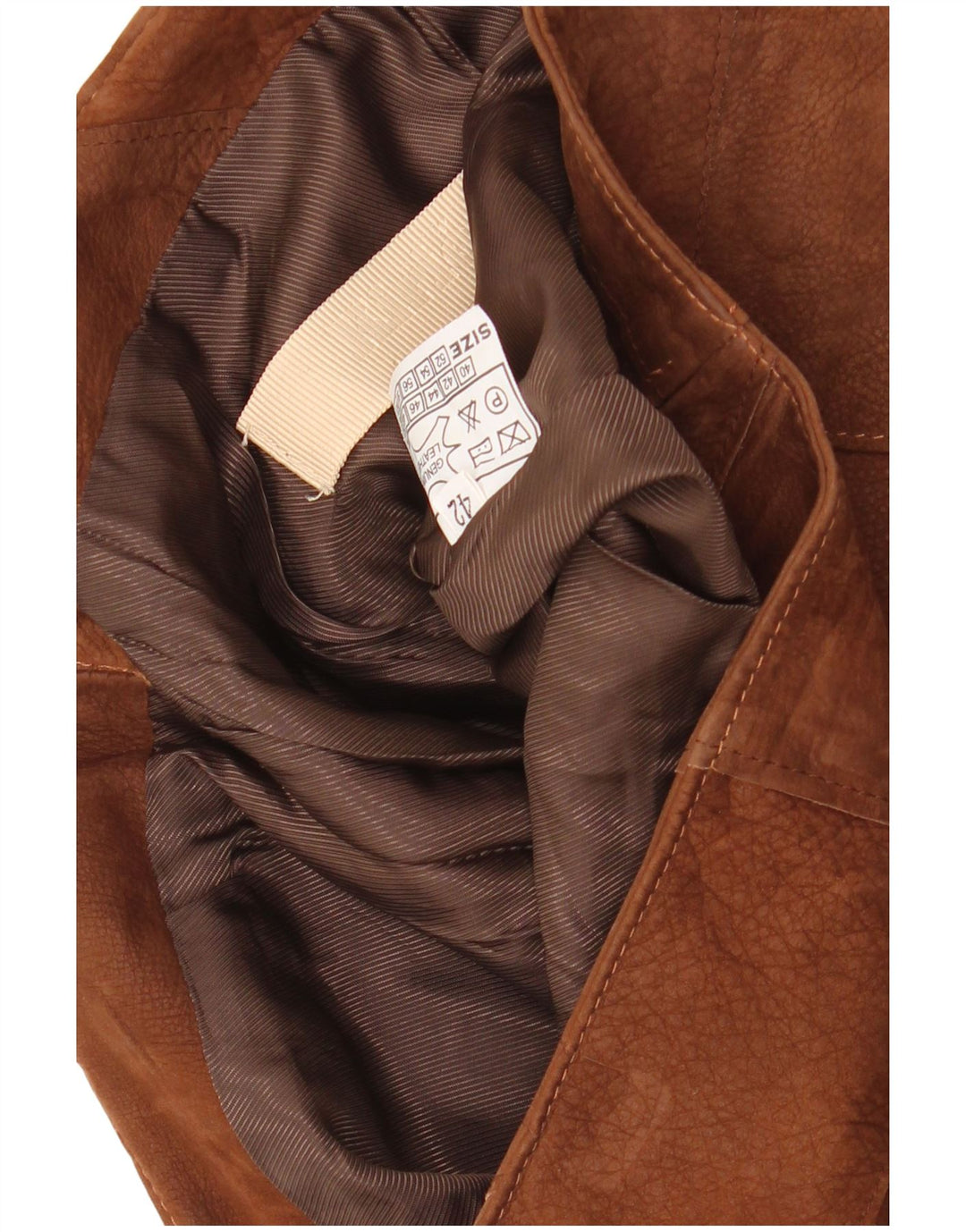 Damska spódnica skórzana VINTAGE IT 42 Medium W30 Brązowa patchworkowa skóra