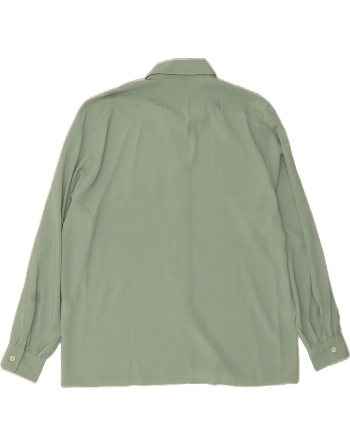 VINTAGE Womens Longline Oversized Shirt UK 10 Small Green Polyester Vintage Vintage and Second-Hand Vintage from Messina Hembry 