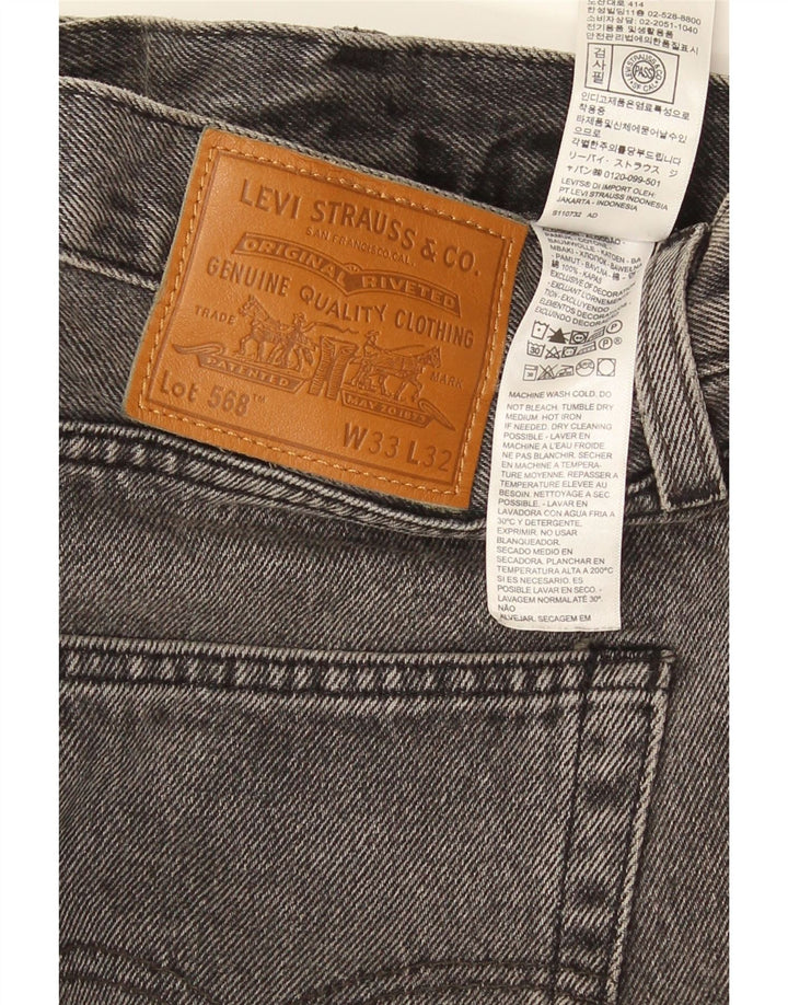 Męskie luźne dżinsy Levi's W33 L32 Szara bawełna
