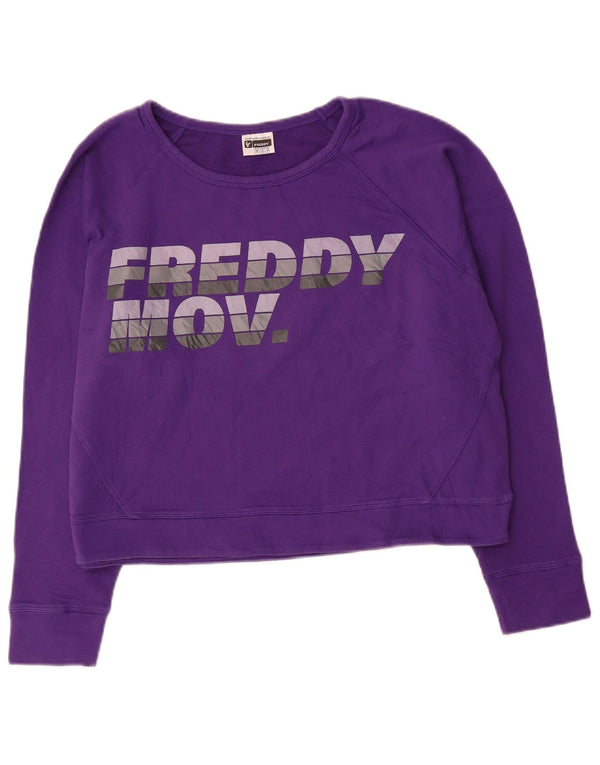 Damska bluza Freddy Crop Graphic Jumper UK 12 Średni fioletowy bawełna