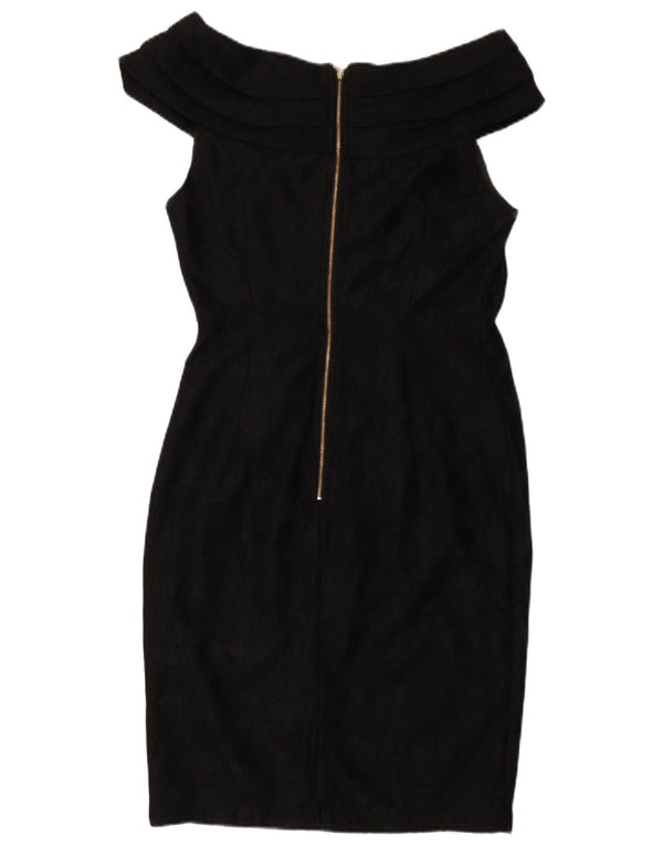 JOLIE MOI Womens Off Shoulder Dress UK 14 Medium Black Nylon