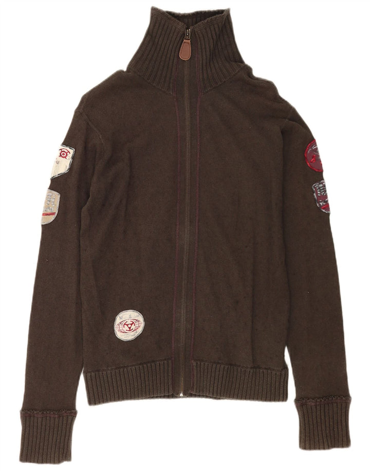 Męski sweter z grafiką Diesel, duży, bawełniany khaki