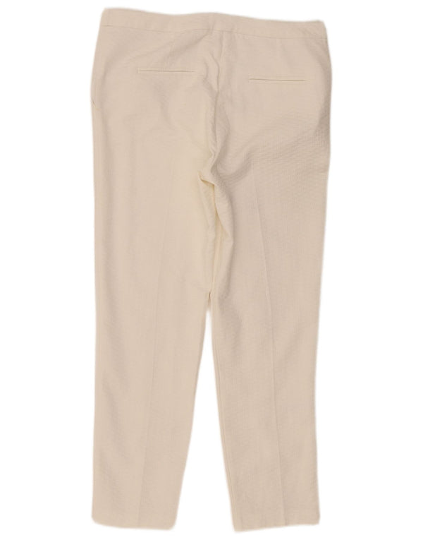 Damskie spodnie garniturowe Topshop UK 12 Medium W34 L27 Biała bawełna
