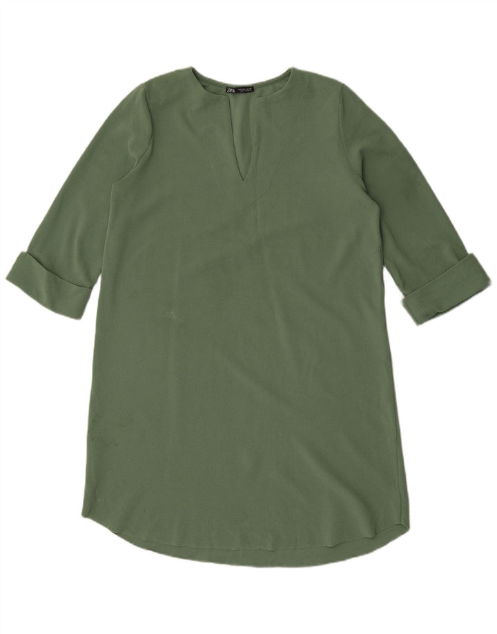 Damska sukienka oversize z rękawem 3/4 Zara UK 10 Small Green