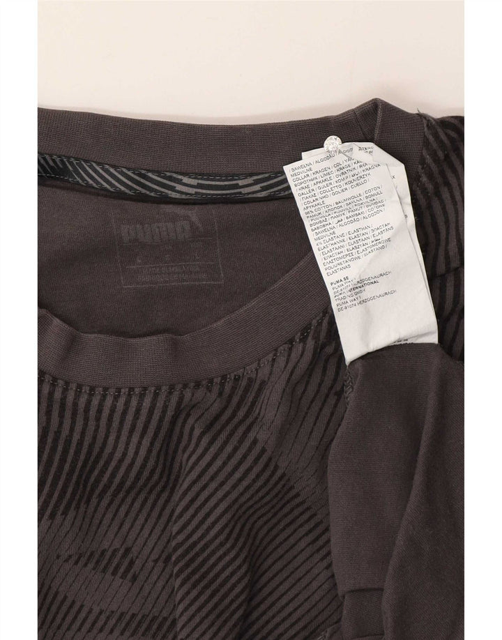 T-shirt męski Puma, duży, szary, geometryczny, bawełniany