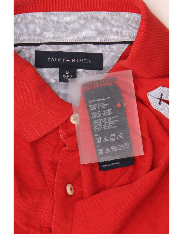Męska koszulka polo Tommy Hilfiger w kolorze średniej czerwieni, bawełniana