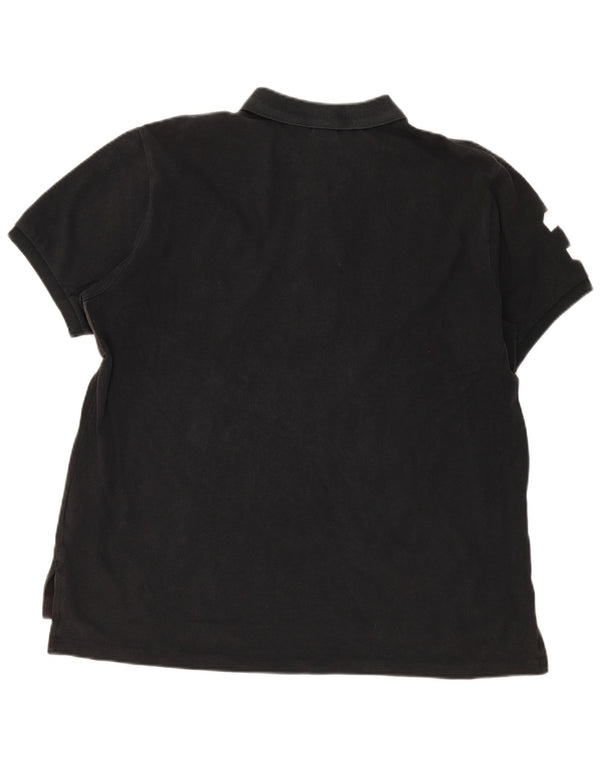 Męska koszulka Polo Ralph Lauren z grafiką o dopasowanym kroju, 2XL, czarna bawełna