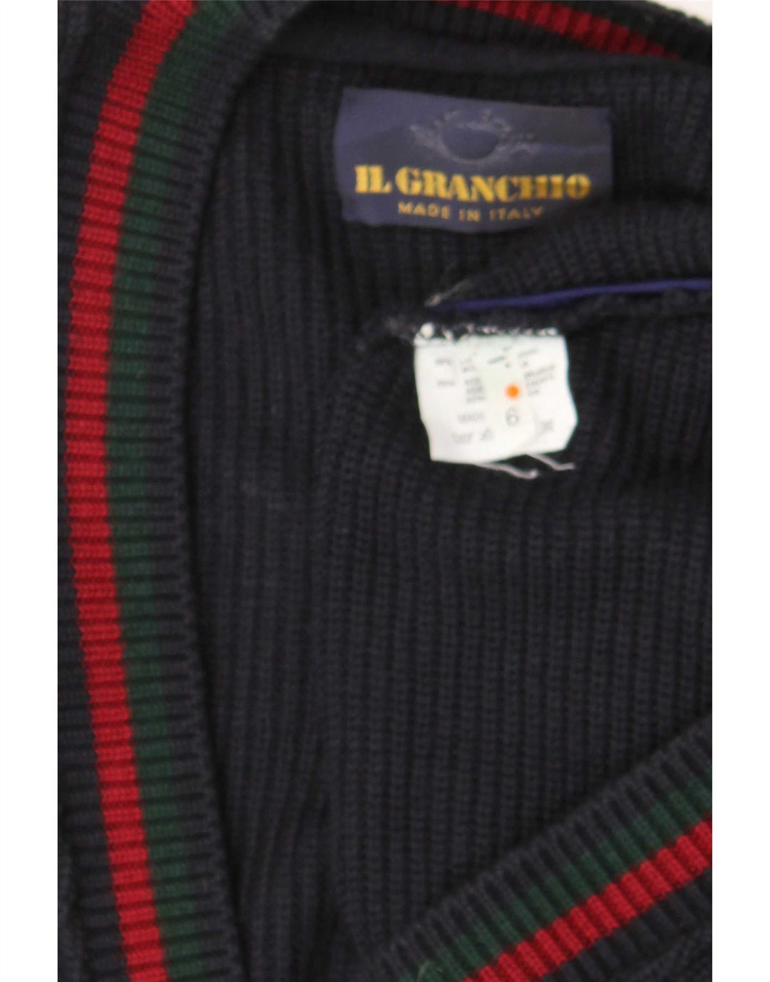 Il Granchio Męski sweter rozpinany XL Granatowa, geometryczna wełna