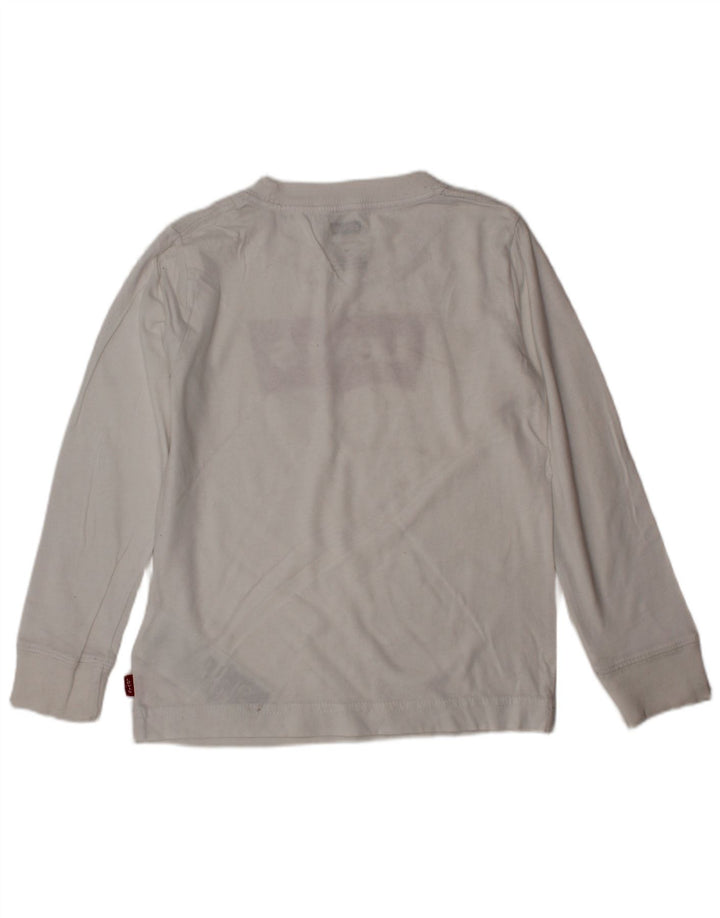 LEVI'S Boys Graphic Top Long Sleeve 3-4 Years White Cotton