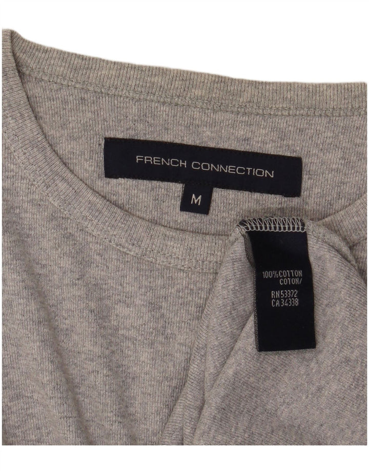 Top męski French Connection z długim rękawem, średnioszary, bawełniany w cętki