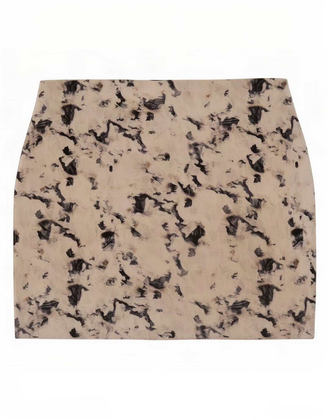 Spódnica mini Zara damska w abstrakcyjny wzór, duża, W30, beżowa