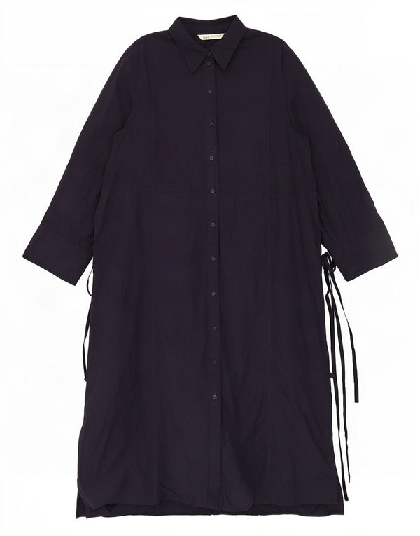 Damska sukienka koszulowa z rękawem 3/4 Zara UK 18 XL Granatowa, bawełniana