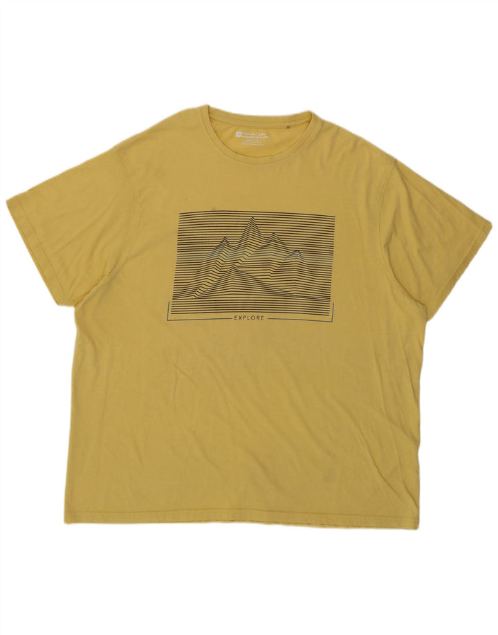 Męska koszulka z grafiką Mountain Warehouse, 3XL, żółta, bawełniana